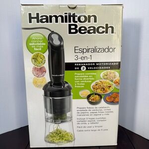 Hamilton Beach 3-in-1 Electric Spiralizer 2-Speed Motorized Slicer 59998 Black